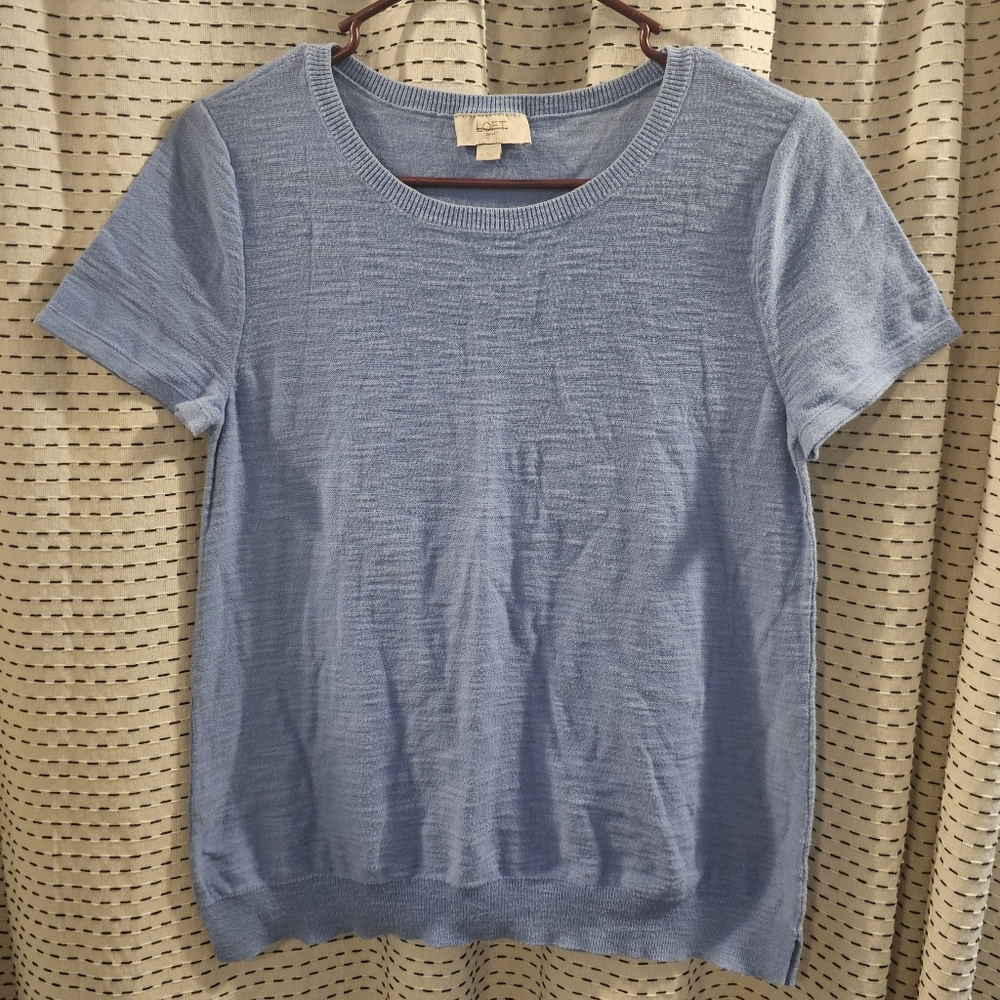 LOFT Heather Blue Knit Top